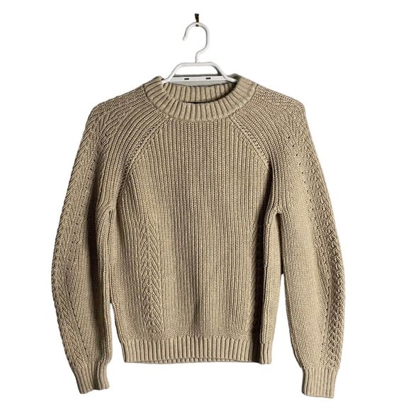 Repeat Women's Oatmeal Knit Crewneck Sweater - Picture 1 of 7